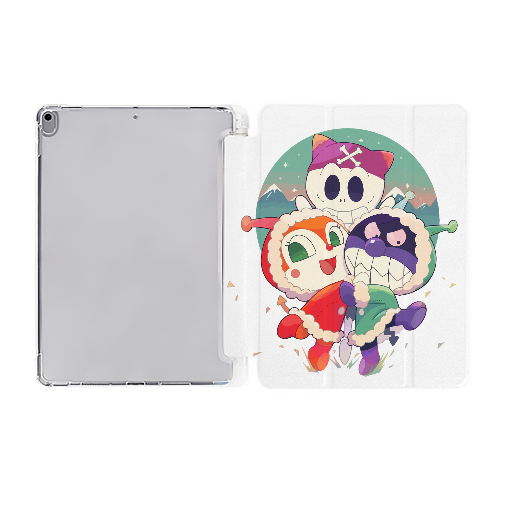 （画像用） アンパンマン Anpanman IPad ケース ペン収納付き 三つ折りスタンド PUレザー×シリコン 対応機種9.5/10.5/10.9インチ